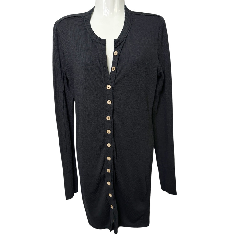 We The Free Black Button-Down Dress
